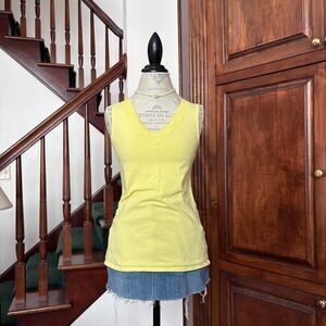 Faded Glory Yellow Lace Trim Tank Top Blouse